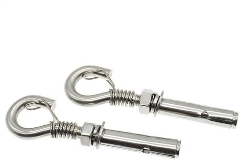 2Pcs Expansion Hook M8 Open Heavy Duty Expansion Screw Hook Anchor Bolt Cup Concrete Brick Hook 304 Stainless Steel (with Spring Buckle) in Saudi Arabia