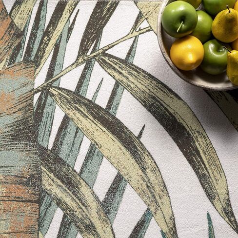 nuLOOM Elen Machine Washable Natural Leaves Ultra Thin Accent Rug, 2' x 3', Olive in Saudi Arabia