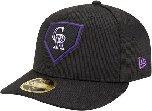 New Era Colorado Rockies 59FIFTY Low Profile Clubhouse Fitted Cap, Hat (US, Numeric, 7 3/8, Black) in Saudi Arabia