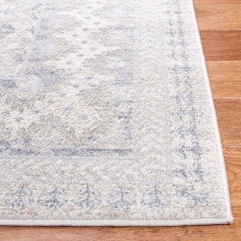 SAFAVIEH Brentwood Collection Runner Rug - 2' x 10', Ivory & Grey, Traditional Oriental Distressed Design, Non-Shedding & Easy Care, Ideal for High Traffic Areas in Living Room, Bedroom (BNT899B) in Saudi Arabia