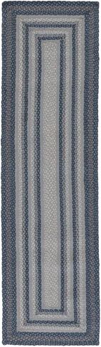 SAFAVIEH Braided Collection 2'3" x 8' Green/Rust BRD652P Handmade Country Cottage Jute Reversible Entryway Foyer Bedroom Kitchen Runner Rug in Saudi Arabia