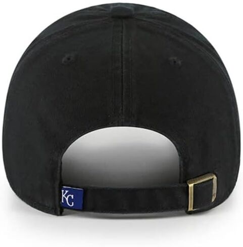 '47 Kansas City Royals Hat Mens Womens Clean Up Adjustable Baseball Cap, Cooperstown Logo, Black, One Size in Saudi Arabia