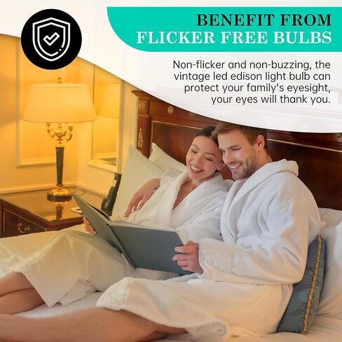 AMDTU خمر LED اديسون لمبة خيوط دوامة رقيقة جدا غير قابلة للتعتيم، 25 واط أنبوبي استبدال لمبة الضوء المتوهجة الناعمة الدافئة 2200K، T45 العنبر الزجاج الرجعية LED لمبة 4W، E26 قاعدة 120V 4 حزمة in Kuwait