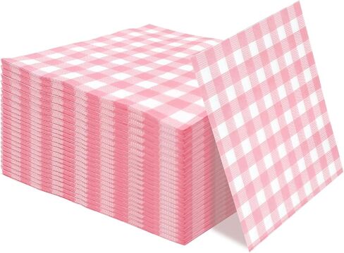 SietDESEO 50 Pieces 3-ply Yellow Gingham Napkins Guest Hand Towels Cocktail Napkins Paper Napkins for Dinner Wedding Birthday Party Beverage Napkins Disposable in Saudi Arabia