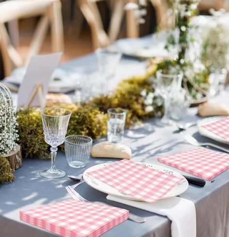 SietDESEO 50 Pieces 3-ply Yellow Gingham Napkins Guest Hand Towels Cocktail Napkins Paper Napkins for Dinner Wedding Birthday Party Beverage Napkins Disposable in Saudi Arabia