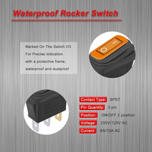 Weideer 4 قطعة مفتاح الروك مقاوم للماء تشغيل/إيقاف 12 فولت أصفر LED 3Pin 2 موقف SPST التيار المتناوب 6A 250 فولت 10A 125 فولت قارب التبديل KCD3-101NW-Y in Kuwait