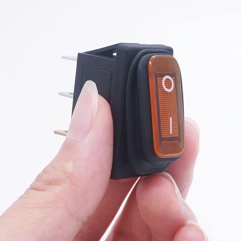Weideer 4 قطعة مفتاح الروك مقاوم للماء تشغيل/إيقاف 12 فولت أصفر LED 3Pin 2 موقف SPST التيار المتناوب 6A 250 فولت 10A 125 فولت قارب التبديل KCD3-101NW-Y in Kuwait