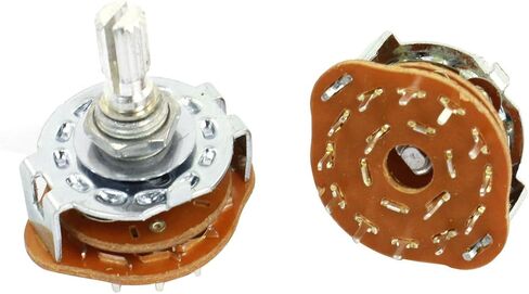 uxcell 2 Pcs 2P6T 2 Pole 6 Position 6mm Knurled Shaft Band Rotary Switch in Saudi Arabia