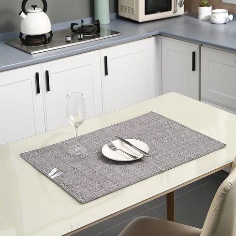 Microfiber Kitchen Towels, Super Soft Absorbent and Lint Free Dish Towels, Lattice Designed Large Hand Towels, 6 Pack, 25 x 15 Inch, Grey in Saudi Arabia
