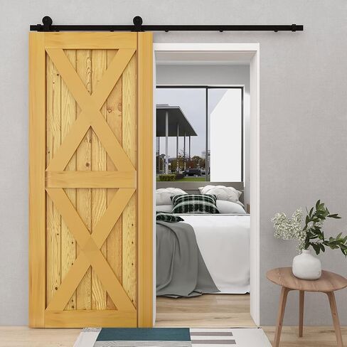 5FT Heavy Duty Sliding Barn Door Hardware Kit Top Mount Black T Shape Roller Hanger Set for Single Door Use in Saudi Arabia
