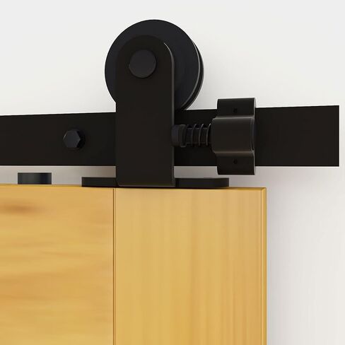 5FT Heavy Duty Sliding Barn Door Hardware Kit Top Mount Black T Shape Roller Hanger Set for Single Door Use in Saudi Arabia