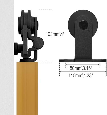 5FT Heavy Duty Sliding Barn Door Hardware Kit Top Mount Black T Shape Roller Hanger Set for Single Door Use in Saudi Arabia