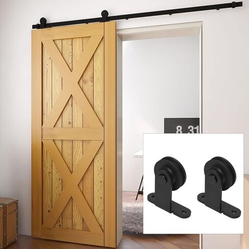 5FT Heavy Duty Sliding Barn Door Hardware Kit Top Mount Black T Shape Roller Hanger Set for Single Door Use in Saudi Arabia