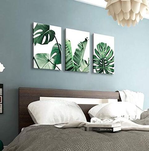Canvas art Green forest art Nordic home Decoration Forest landscape Natural art Canvas print poster Bedroom bathroom mural 30cmx40cm x3 panel Frame canvas Wall art for modern living room Decoration in Saudi Arabia