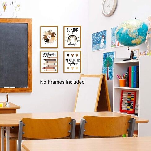ZHUKEXK Kids تأكيد جدار الفن لديكور الفصول الدراسية، ملصقات عقلية النمو، أنت مهم/كن لطيفًا دائمًا مطبوعات فنية قماشية، تأكيدات إيجابية لديكور حضانة الأطفال، 4 مجموعات (8 × 10 بوصة غير مؤطرة) in Saudi Arabia