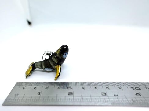 Orca Killer Whale Miniature Figurines Animals Hand Blown Glass Art Collectible Gift Home Décor Christmas Decorate Wall Hanging (Black Gold) in Saudi Arabia