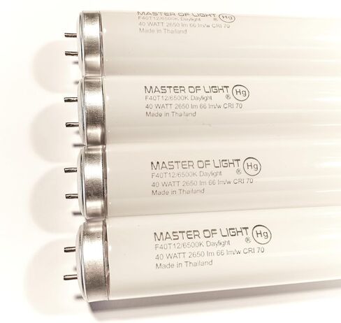 F40/D Daylight (2 Pack) 4 Foot 40 Watt T12 Fluorescent Tube Light Bulb 40W F40T12 Daylight Deluxe 6500K Replaces F40DX F40T12/865/ECO F40SP65/ECO F40DX/ALTO F40/LR/ECO/2P F40T12/DX (2) in Saudi Arabia