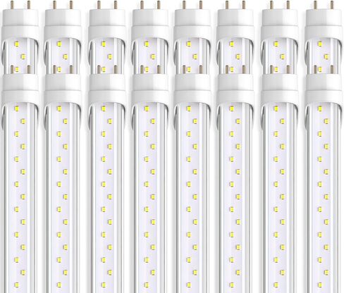 Barrina 8 Packs T8 LED Bulbs 4 Foot G13 24W 6000K Cool Daylight, T8 T10 T12 4FT Fluorescent Light Bulbs, Dual-End Powered, Replacement for Fluorescent Tubes, Remove Ballast, Clear Cover, ETL Listed in Saudi Arabia