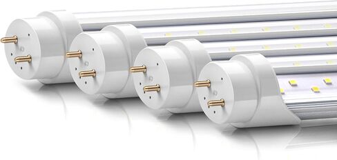 Barrina 8 Packs T8 LED Bulbs 4 Foot G13 24W 6000K Cool Daylight, T8 T10 T12 4FT Fluorescent Light Bulbs, Dual-End Powered, Replacement for Fluorescent Tubes, Remove Ballast, Clear Cover, ETL Listed in Saudi Arabia