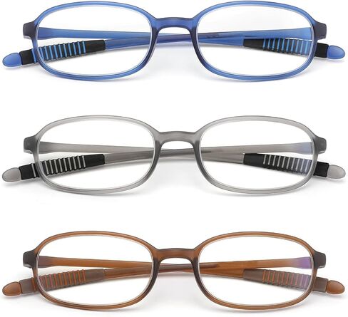 3 Pack TR90 Reading Glasses Blue Light Blocking Flexible Readers Anti Glare in Saudi Arabia