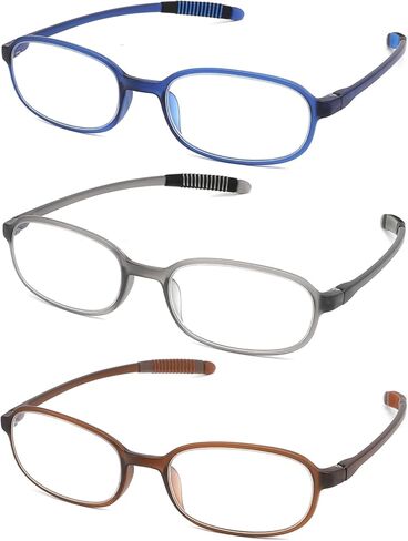 3 Pack TR90 Reading Glasses Blue Light Blocking Flexible Readers Anti Glare in Saudi Arabia