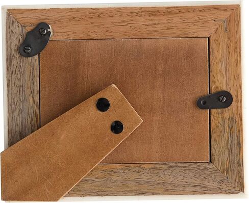 Creative Co-Op Hand-Carved Mango Wood Photo Frame with Bone Border & Ribbed Pattern, Natural (Holds 2" x 3" Photo) in Saudi Arabia