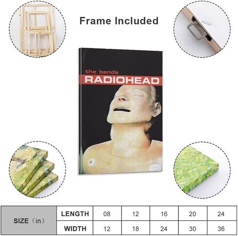 NNKEUXWKG Radiohead Poster Transform Your Bedroom with The Bends Music Canvas Poster Stylish Art Print for a Contemporary Vibe (Size : Unframe-24x36inch) in Saudi Arabia