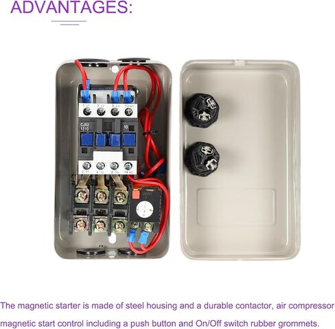 DMiotech 220V 240V 2.2KW Magnetic Electric Motor Starter Control Three Phase Single Phase Volt Industrial Switches for Air Compressors in Saudi Arabia