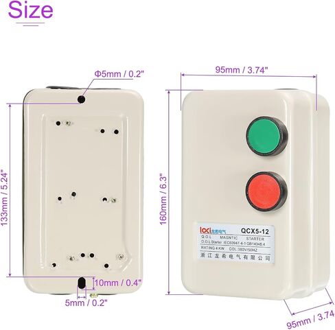 DMiotech 220V 240V 2.2KW Magnetic Electric Motor Starter Control Three Phase Single Phase Volt Industrial Switches for Air Compressors in Saudi Arabia