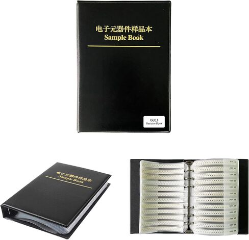 Easyscen 0402 SMD Resistor Sample Book (0 أوم - 10M أوم) SMD 1% مقاوم مجموعة متنوعة من الصناديق، مجلد متنوع، 170 قيمة، 8500 قطعة مجموعة كتب عينة المقاومة (Resistor-0402) in Kuwait
