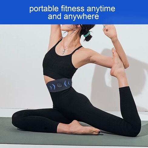 ABS Stimulator Muscle Toner Workout Portable Fitness Equipment Stimulator Home Office Fitness Workout Equipment for Abdomen Black in Saudi Arabia