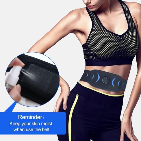 ABS Stimulator Muscle Toner Workout Portable Fitness Equipment Stimulator Home Office Fitness Workout Equipment for Abdomen Black in Saudi Arabia