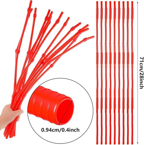 Geiserailie 12 Pieces Flexible Drinking Straws Extra Long Bendy Plastic Straws for Party Camping Limited Mobility Situations Dishwasher(Clear, 22 Inches) in Saudi Arabia