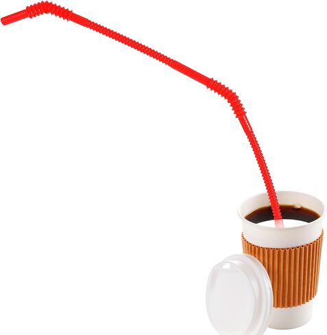 Geiserailie 12 Pieces Flexible Drinking Straws Extra Long Bendy Plastic Straws for Party Camping Limited Mobility Situations Dishwasher(Clear, 22 Inches) in Saudi Arabia