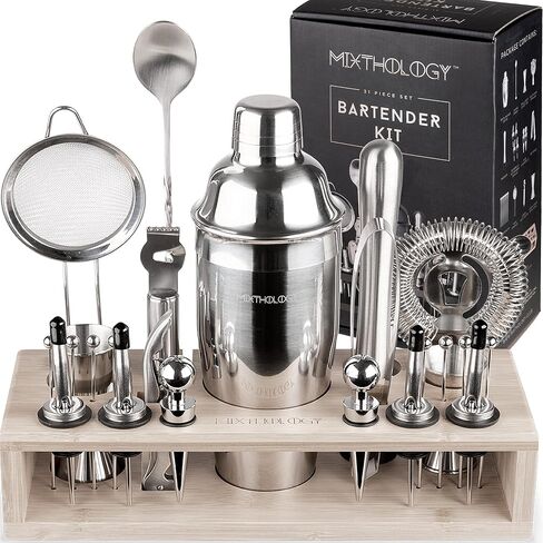 Mixology Bartender kit | 31 Piece Professional Bartender Set by Mixthology - bar Tools, Accessories, and bar Sets for The Home by Bartenders. Gift The Perfect Cocktail Shaker in Saudi Arabia