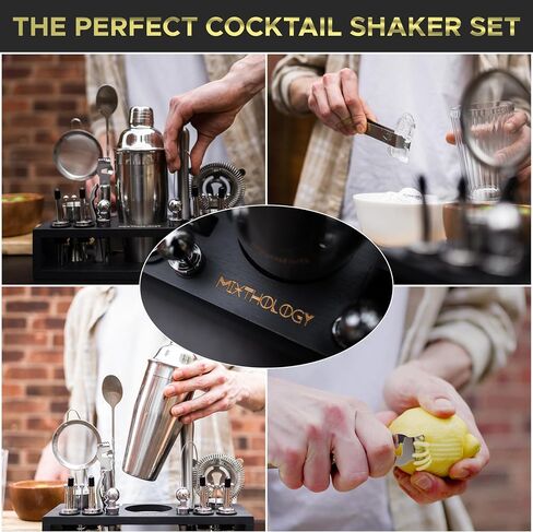 Mixology Bartender kit | 31 Piece Professional Bartender Set by Mixthology - bar Tools, Accessories, and bar Sets for The Home by Bartenders. Gift The Perfect Cocktail Shaker in Saudi Arabia