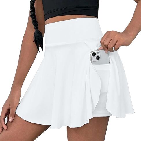 OEBLD Girls Flowy Athletic Shorts Skirts High Waist Butterfly 2 in 1 Running Tennis Active Sports Ruffle Skort with Pockets in Saudi Arabia
