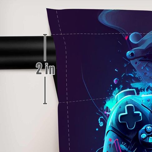 لعبة فيديو وحدة تحكم ليلية للأطفال الأولاد ستائر نافذة للأولاد في سن المراهقة غرفة نوم ألعاب وحدة تحكم لوحة ألعاب على الطراز الحديث ستارة غرفة نوم المعيشة الحرارية المظلمة 2 لوح 82 × 84 بوصة in Kuwait