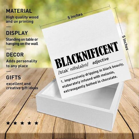 Black Women Girl Art Desk Decor, African American Decor for Home Office Black Queen Living Room Bedroom Afro Women Decoration, Inspirational Black Women Gifts, Melanin Drippin, Wooden Box Sign in Saudi Arabia