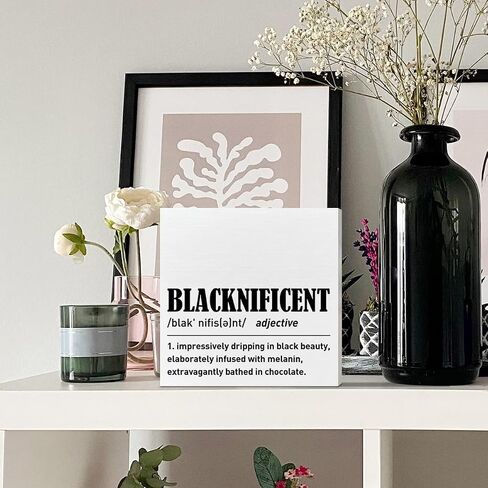 Black Women Girl Art Desk Decor, African American Decor for Home Office Black Queen Living Room Bedroom Afro Women Decoration, Inspirational Black Women Gifts, Melanin Drippin, Wooden Box Sign in Saudi Arabia