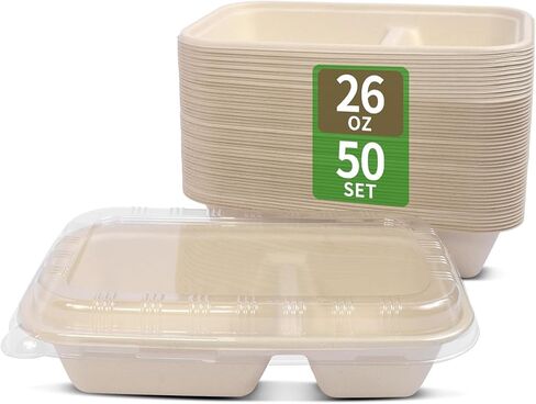 50 Pack 32 oz Paper Meal Prep Bowls with Lids for Salad, Pasta, Nacho, Burrito, Paper Meal Prep Container Take Out Food Container with Lid (50 bowls 50 lids) in Saudi Arabia