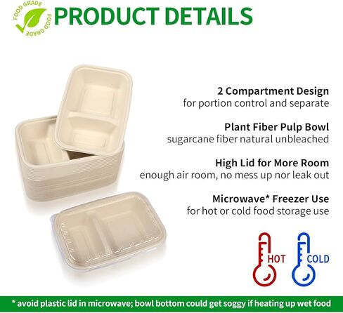 50 Pack 32 oz Paper Meal Prep Bowls with Lids for Salad, Pasta, Nacho, Burrito, Paper Meal Prep Container Take Out Food Container with Lid (50 bowls 50 lids) in Saudi Arabia