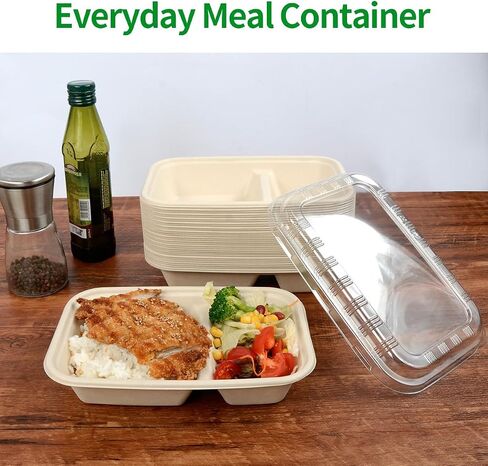 50 Pack 32 oz Paper Meal Prep Bowls with Lids for Salad, Pasta, Nacho, Burrito, Paper Meal Prep Container Take Out Food Container with Lid (50 bowls 50 lids) in Saudi Arabia