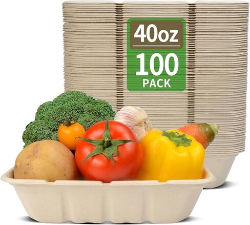 50 Pack 32 oz Paper Meal Prep Bowls with Lids for Salad, Pasta, Nacho, Burrito, Paper Meal Prep Container Take Out Food Container with Lid (50 bowls 50 lids) in Saudi Arabia