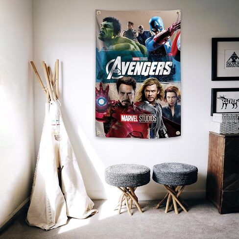 OuTfyt Animation Avengers Courageous Heroes Art Tapestry 2×3FT The Best Decoration For The Walls Of Boys' or Children's Rooms in Saudi Arabia