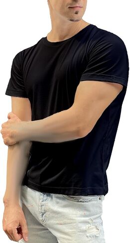 Men's T-Shirts Premium Crew Neck Tee, Short Sleeve T-Shirts for Men Casual Tee- Soft Cool Wicking Quick Dry UPF 50+ in Saudi Arabia