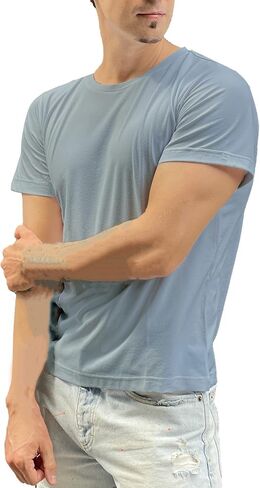 Men's T-Shirts Premium Crew Neck Tee, Short Sleeve T-Shirts for Men Casual Tee- Soft Cool Wicking Quick Dry UPF 50+ in Saudi Arabia