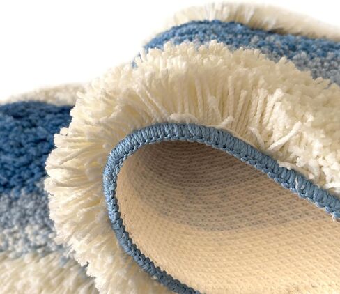 4x2ft Tufted Ocean Waves Area Rug for Bedside Bathroom Living Room, 3D High-Low Pile Absorbent Machine Washable with Nonslip Backing in Saudi Arabia