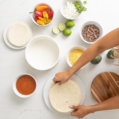Authentic Wood and Ceramic Tortilla Warmer - Tortilla Holder - Bread Warmer - Pancake Warmer - Tortilla Holder with Lid - Tortilla Steamer - Taco Shell Warmer - White Tortilla Warmer in Saudi Arabia