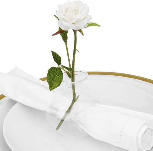 حوامل مزهرية من الزجاج الشفاف بطول 3 بوصات من Koyal Wholesale، مجموعة من 12 حاملًا ضخمًا، أغطية الطاولات، الزفاف والمناسبات، طاولة الطعام in Saudi Arabia